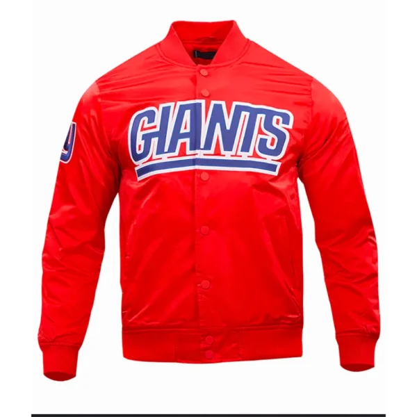 Wordmark New York Giants Red Satin Jacket