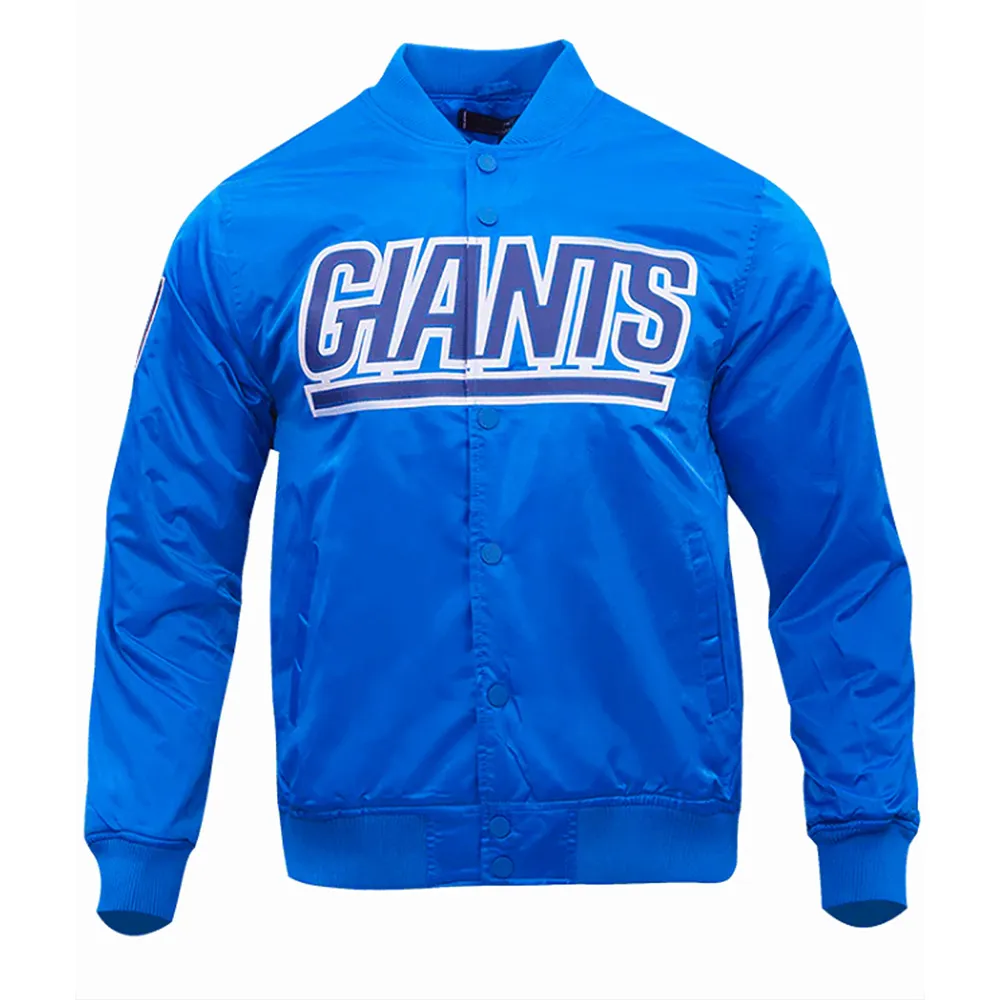 Wordmark New York Giants Blue Satin Jacket