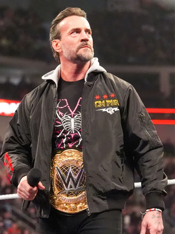 WWE CM Punk Hooded Bomber Jacket