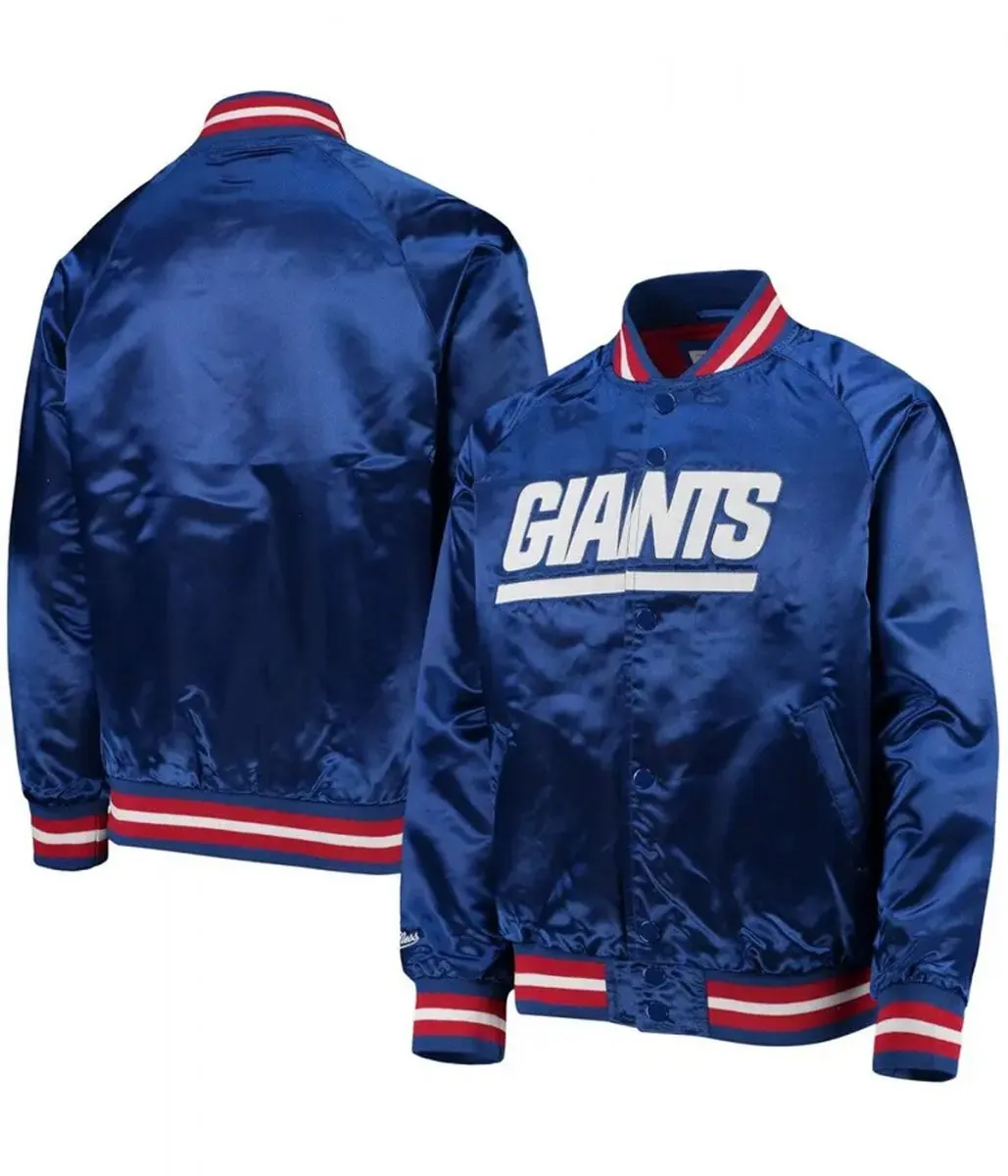 Youth Lightweight Raglan NY Giants Full-Snap Jacket - Image 3