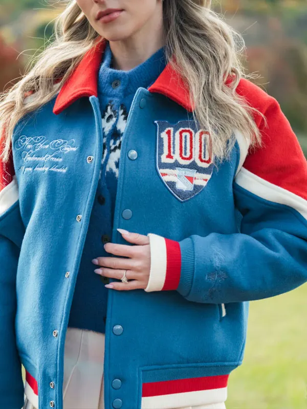 New York Rangers Centennial Season Varsity Jacket - Image 2