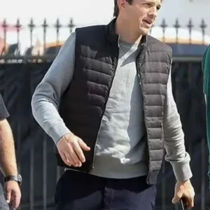 Your Place or Mine 2023 Ashton Kutcher Black Vest