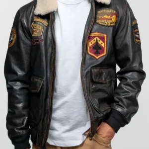 Daytona 73 Mock Aviator Leather Jacket