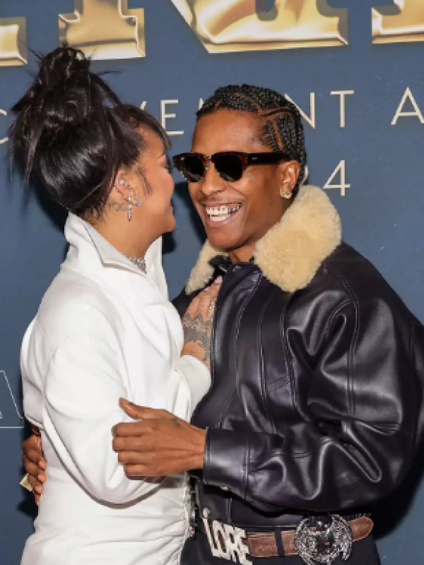 Footwear News Awards A$AP Rocky Leather Jacket - Image 2