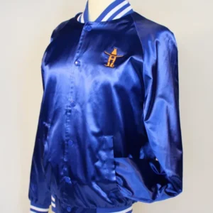 HLSR Vintage Unisex Blue Satin Track Jacket