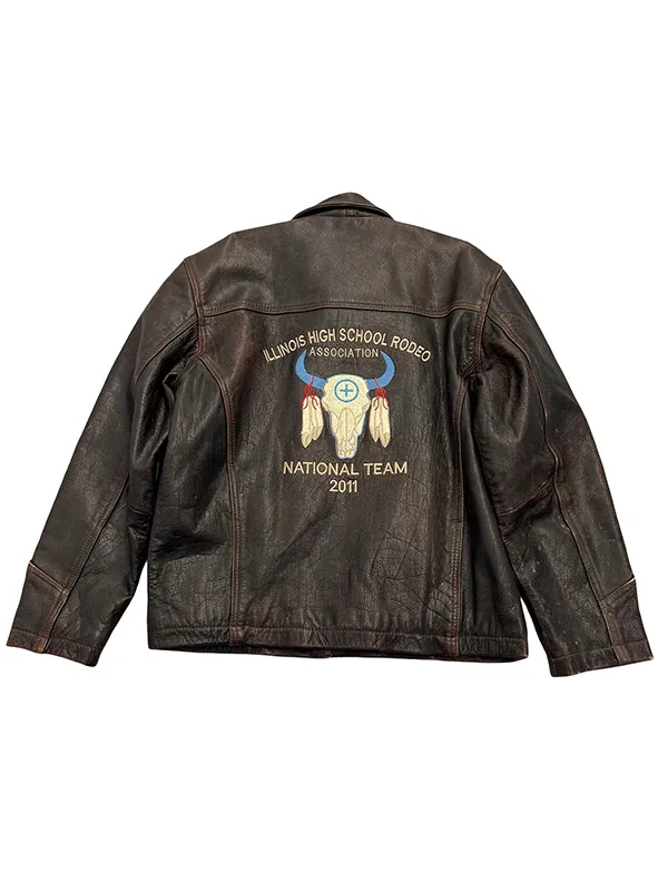 IHSR National Team 2011 Distressed Leather Jacket