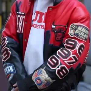 Jeff Three Peat Chicago Bulls Genuine Leather Jacket