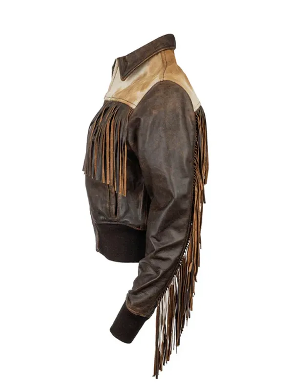 Rodeo Western Women Lattie Fringe Leather Jacket