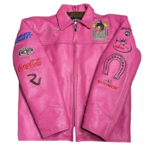 Rodeo Vegas Unisex Pink Leather Jacket