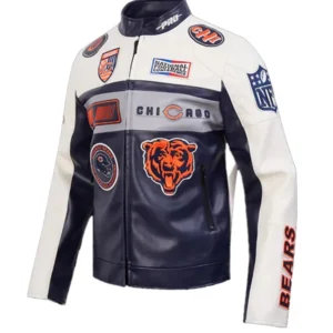 NFL Chicago Bears Unisex Moto Leather Jacket