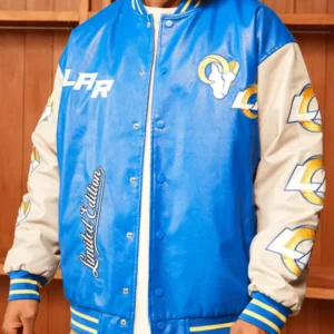NFL Los Angeles Rams Blue Leather Jacket