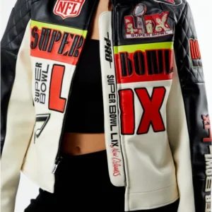 NFL Super Bowl LIX Women Moto Leather Jacket