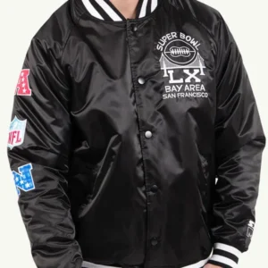 NFL Super Bowl LX Black Satin Jacket