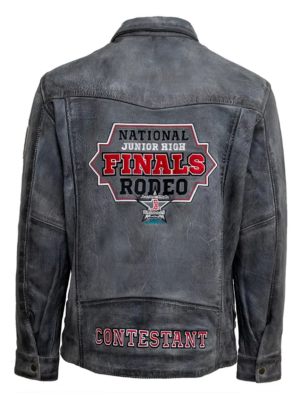 NJHFR Contestant Distressed Leather Jacket