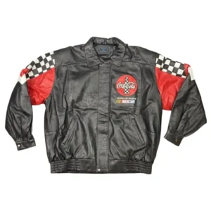 Nascar Coca Cola 600 Vintage Black Leather Jacket