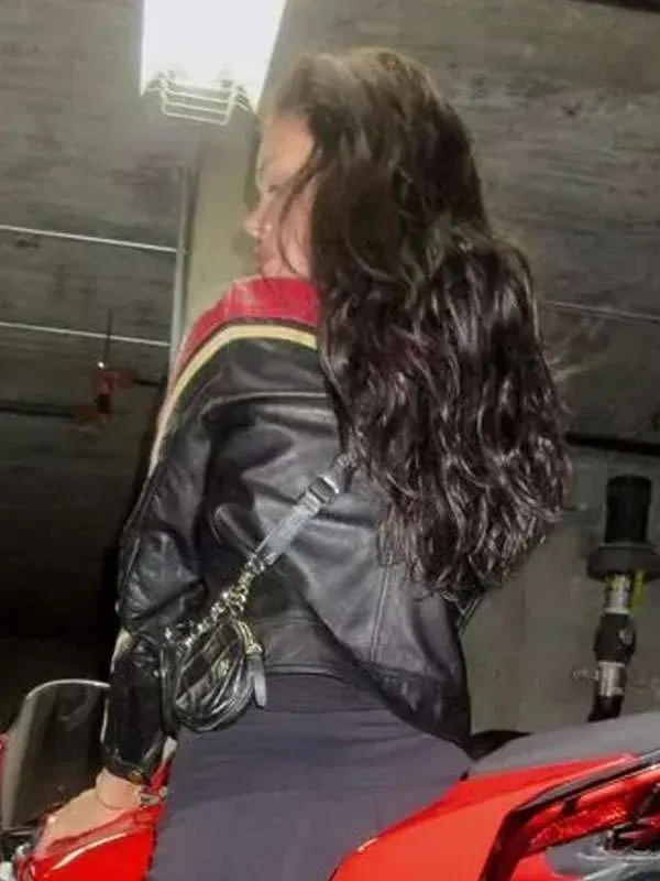 Nicola Peltz Cafe Racer Leather Jacket - Image 2