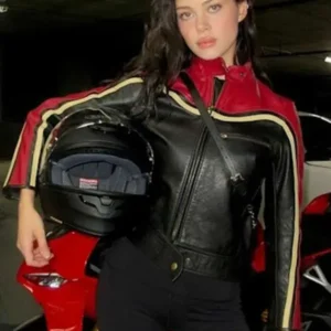 Nicola Peltz Cafe Racer Leather Jacket