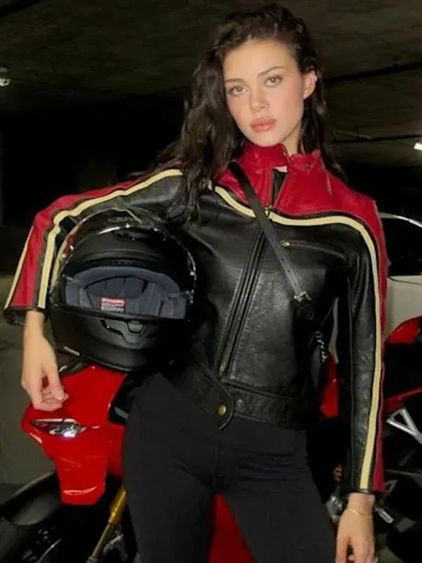 Nicola Peltz Cafe Racer Leather Jacket