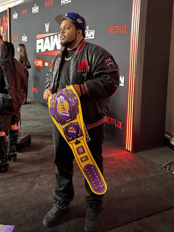 WWE Raw O’Shea Jackson Jr Black Varsity Jacket