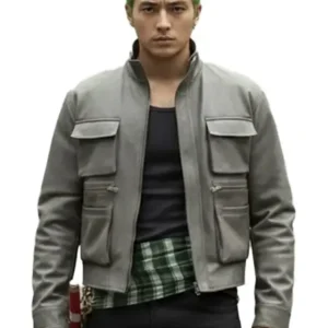 One Piece S02 Mackenyu Grey Leather Jacket