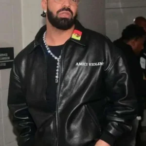 Rapper Drake Amici Violente Leather Jacket