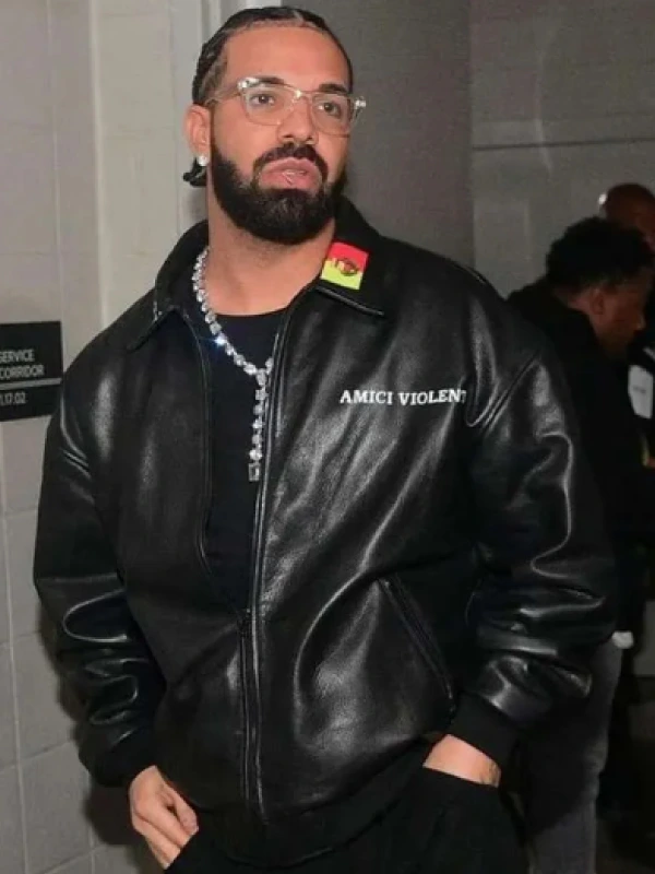 Rapper Drake Amici Violente Leather Jacket