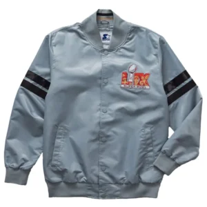 Roc Nation Super Bowl LIX Grey Satin Jacket