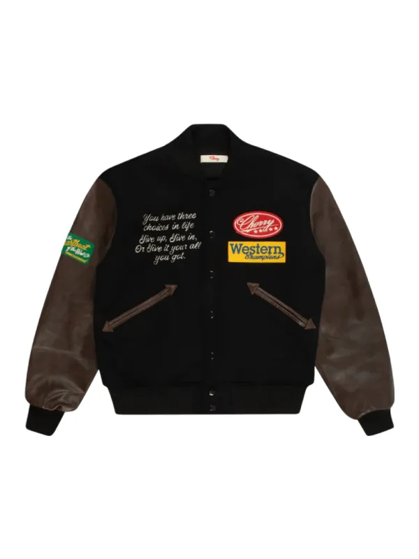 Rodeo Champ Black Varsity Bomber Jacket