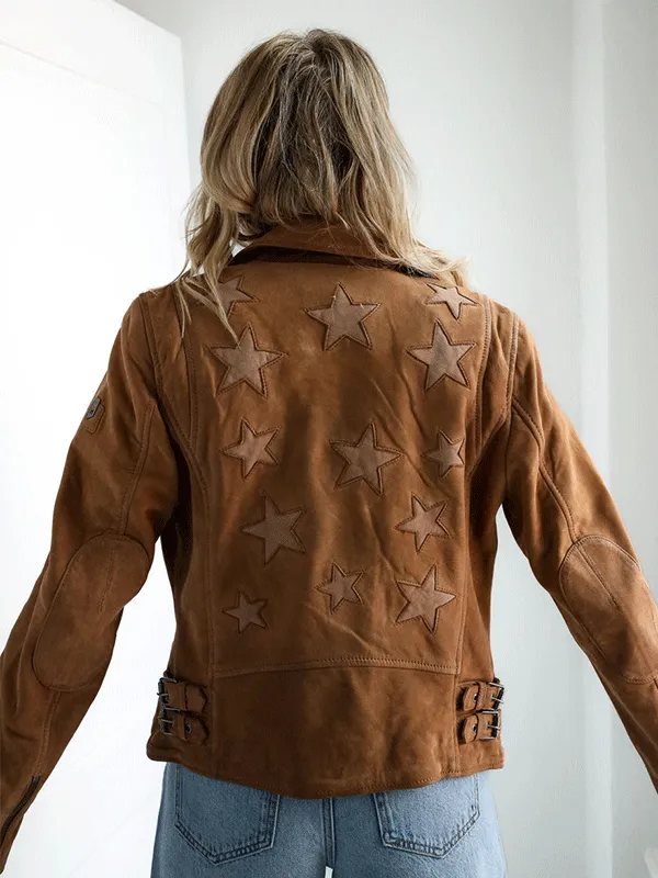 Rodeo Western Brown Suede Biker Jacket