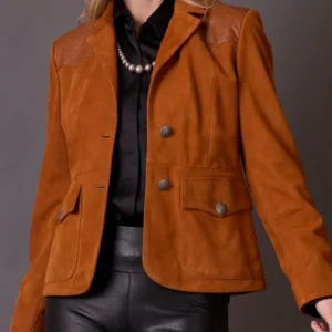 Rodeo Cowgirl Head in the Sand Suede Blazer