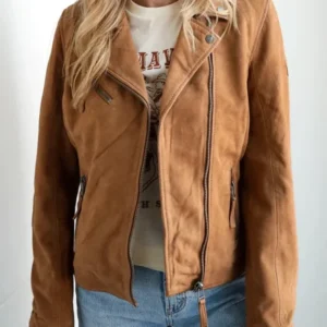 Rodeo Western Brown Suede Biker Jacket