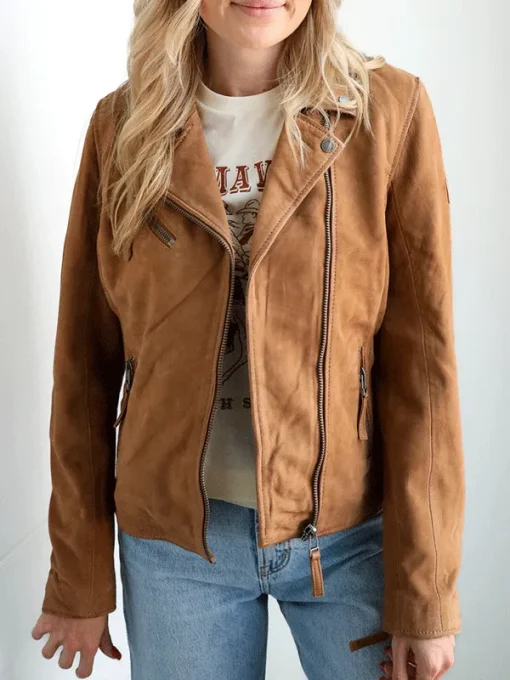 Rodeo Western Brown Suede Biker Jacket