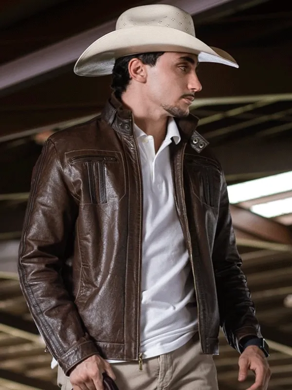 Rodeo Western Cowboy Brown Leather Jacket