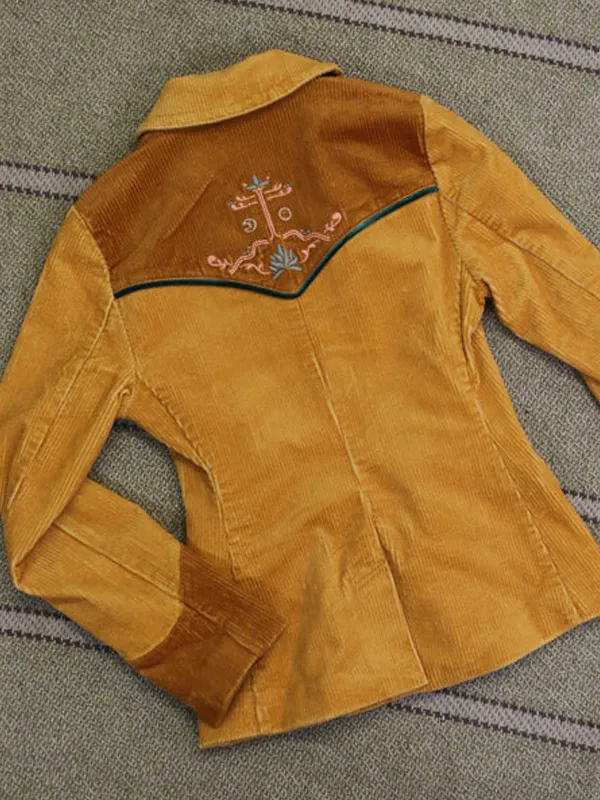 Rodeo Western Cowgirl Brown Corduroy Blazer Jacket