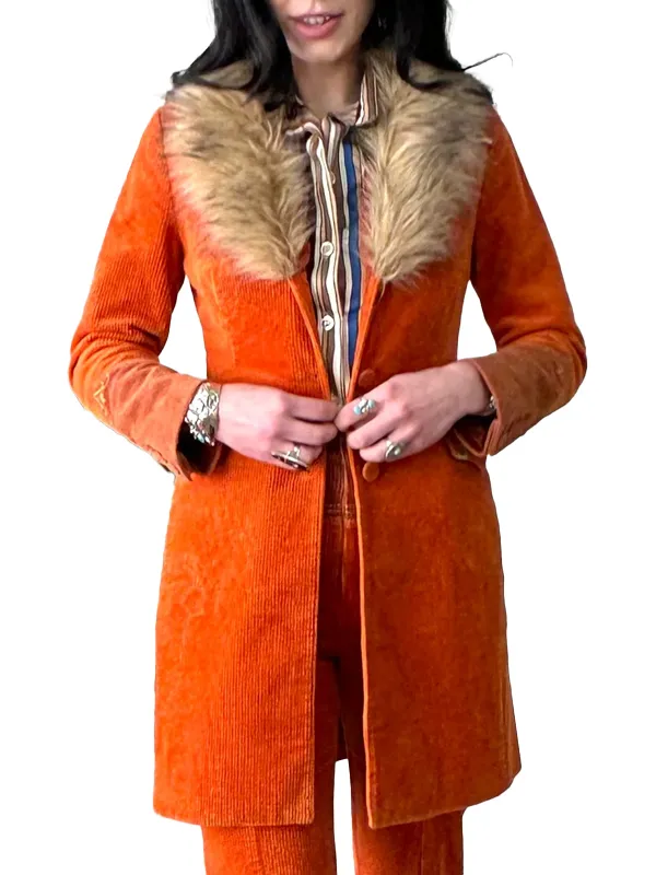 Rodeo Western Cowgirl Corduroy Midi-length Jacket