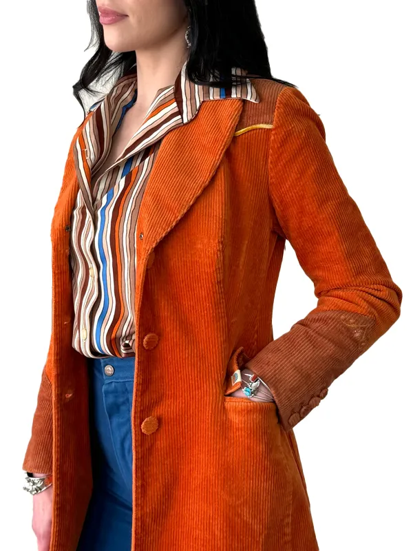 Rodeo Western Cowgirl Corduroy Midi-length Jacket - Image 2