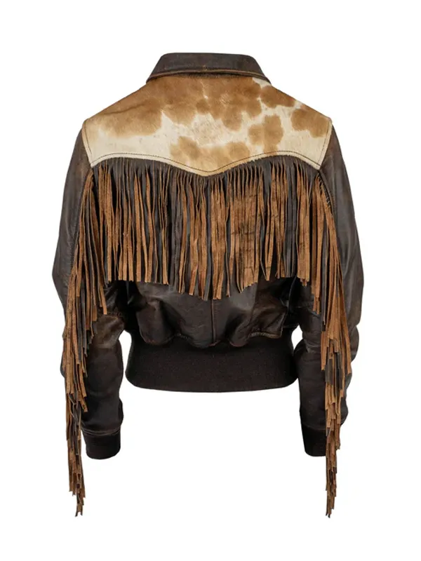 Rodeo Western Women Lattie Fringe Leather Jacket - Image 2