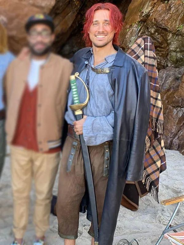 One Piece Shanks Black Leather Coat