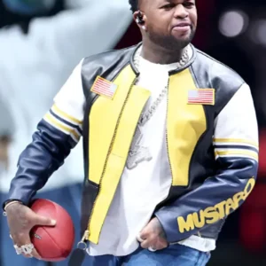 Super Bowl Halftime Show 2025 DJ Mustard Black Leather Jacket