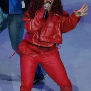 Super Bowl Halftime Show 2025 SZA Red Leather Jacket