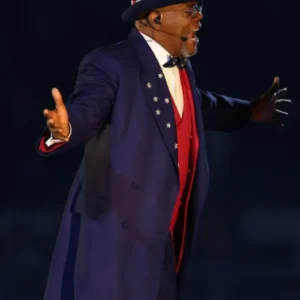 Super Bowl Halftime Show 2025 Samuel L. Jackson Blue Coat