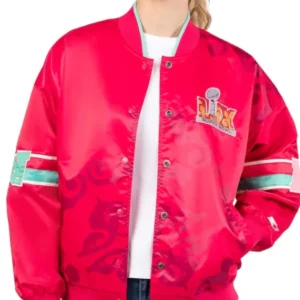 Super Bowl LIX 2025 Women Pink Varsity Jacket