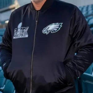 Super Bowl LIX Philadelphia Eagles Black Bomber Jacket