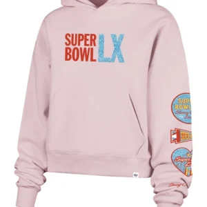 Super Bowl LX 2026 Pink Cropped Hoodie