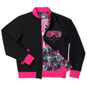 WWE Bret Hart Black Reversible Bomber Jacket