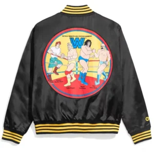 WWE Legends Black Satin Varsity Jacket