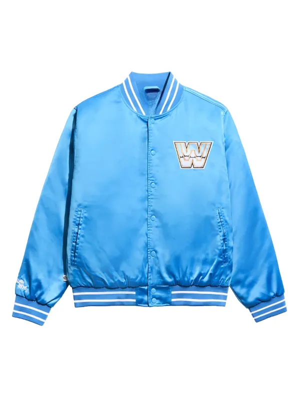 WWE OG Legends Blue Satin Bomber Jacket