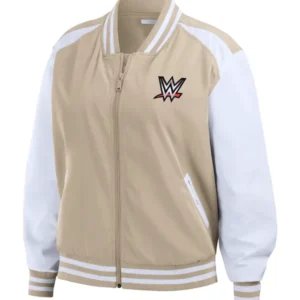 WWE SummerSlam 2025 Beige Bomber Jacket