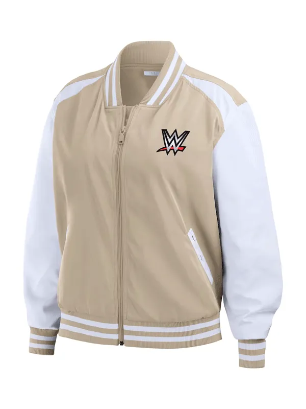 WWE SummerSlam 2025 Beige Bomber Jacket