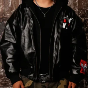 WWE X Loiter Raw Is War Black Leather Jacket